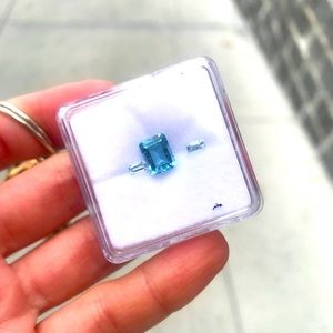 Genuine aquamarine 1main 2side